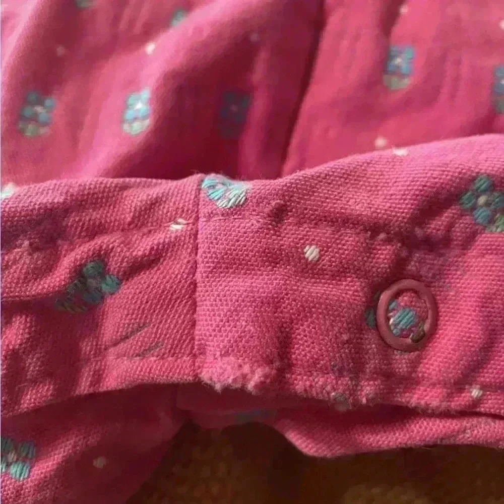 Osh Kosh Vintage Floral Overalls Size 12 Mo Made In USA